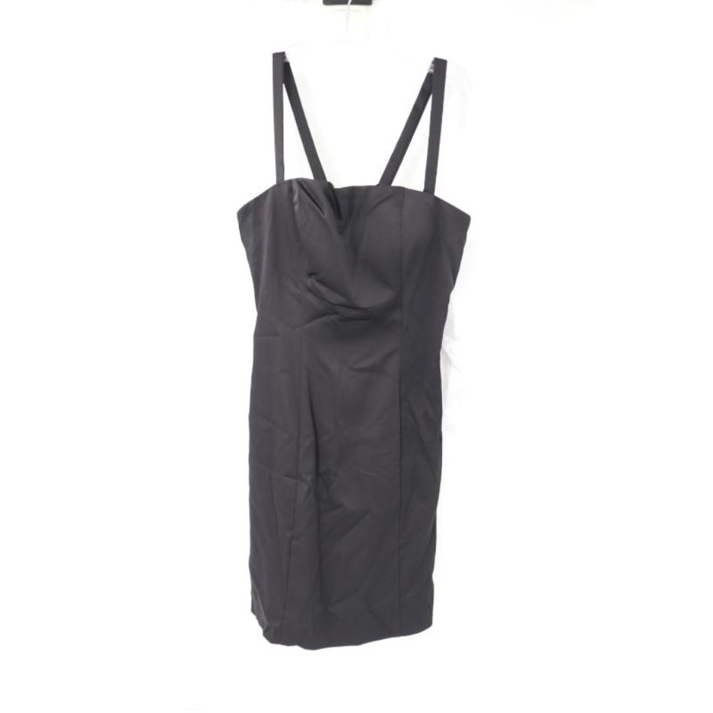 NWT Ieena for Mac Duggal Mini Slip Dress Womens 6 Sleeveless Square Neck Black
